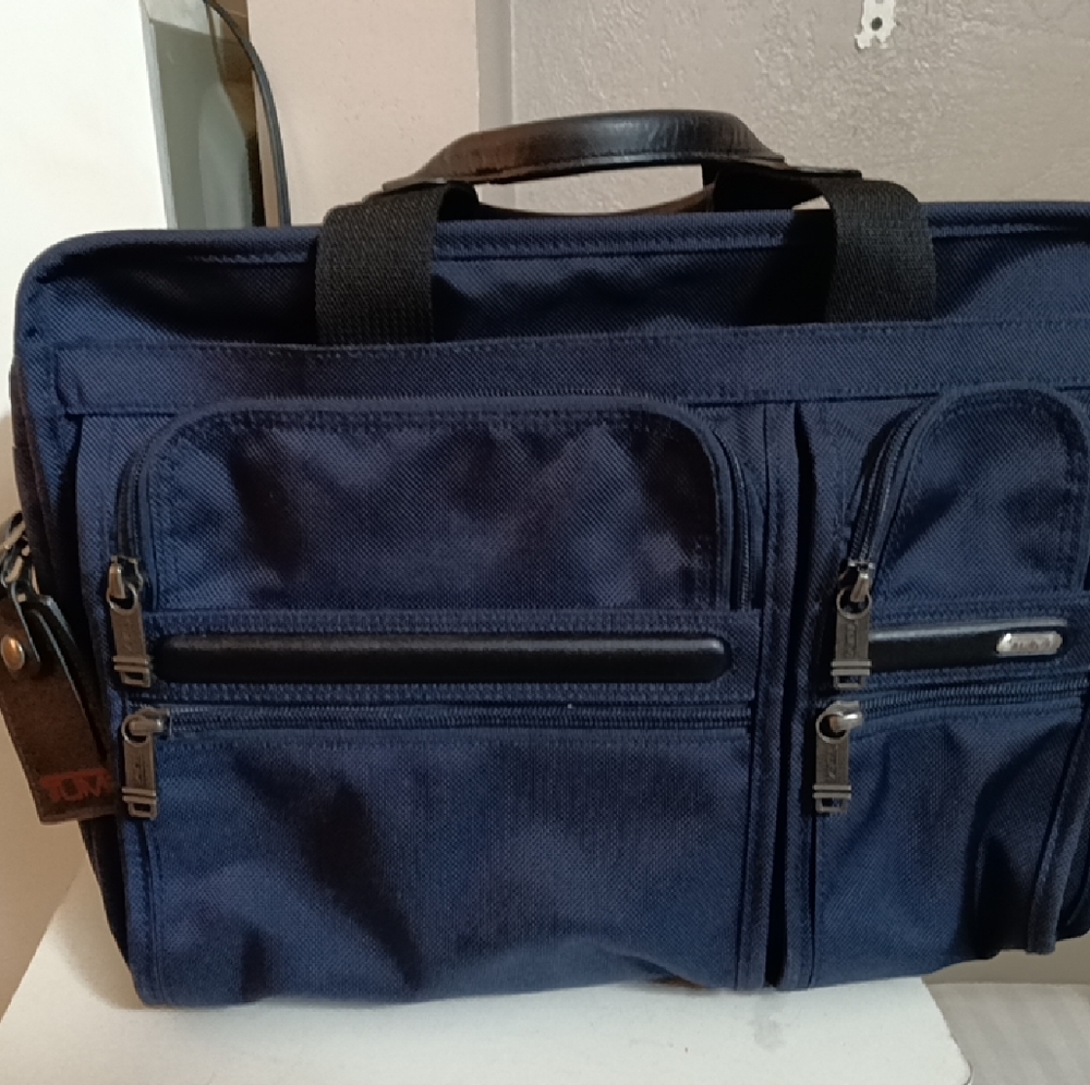 Tumi Laptop briefcase canvas fabric (blue)